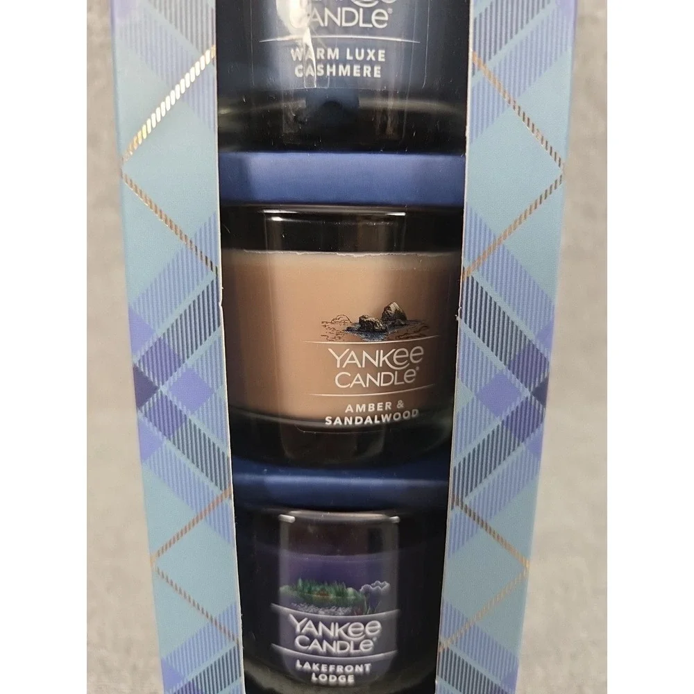 Yankee Candle Flannel Weather Set Three Each 1.3oz‎ Scented Mini Candle Gift NEW